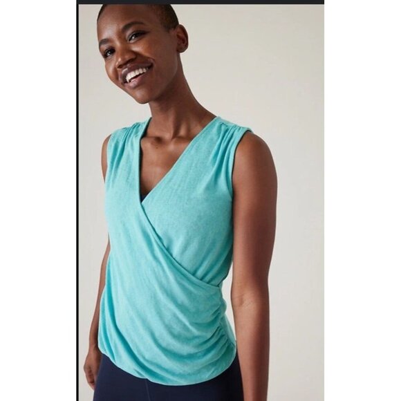 Athleta Breezy Wrap Tank Teal Active women's size small - Picture 2 of 8